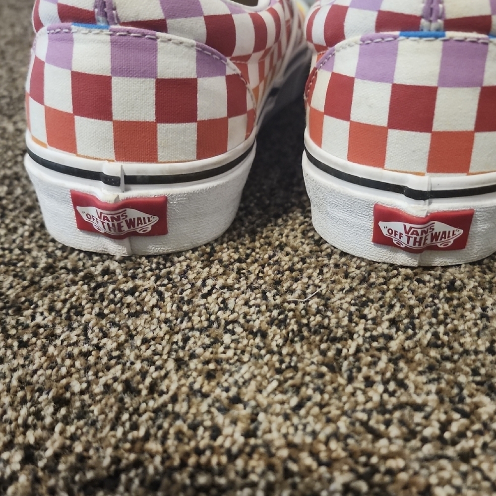 Vans Multicolor Checkered  Slip-Ons, Size 10 - Picture 4 of 6